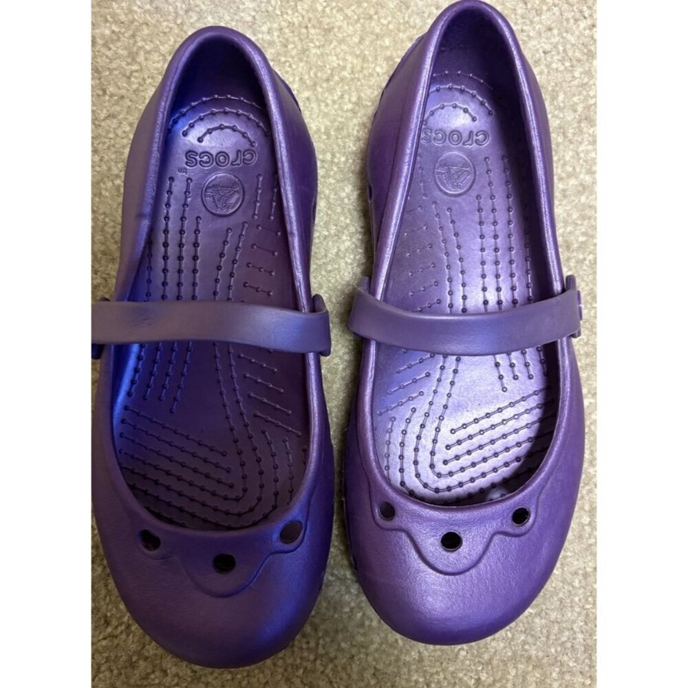 Crocs girls size 3 mary janes Purple New